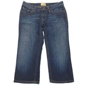 BKE Denim Womens 28 (30x20) Jeans Cropped Low Rise Stretch Embroidered Blue